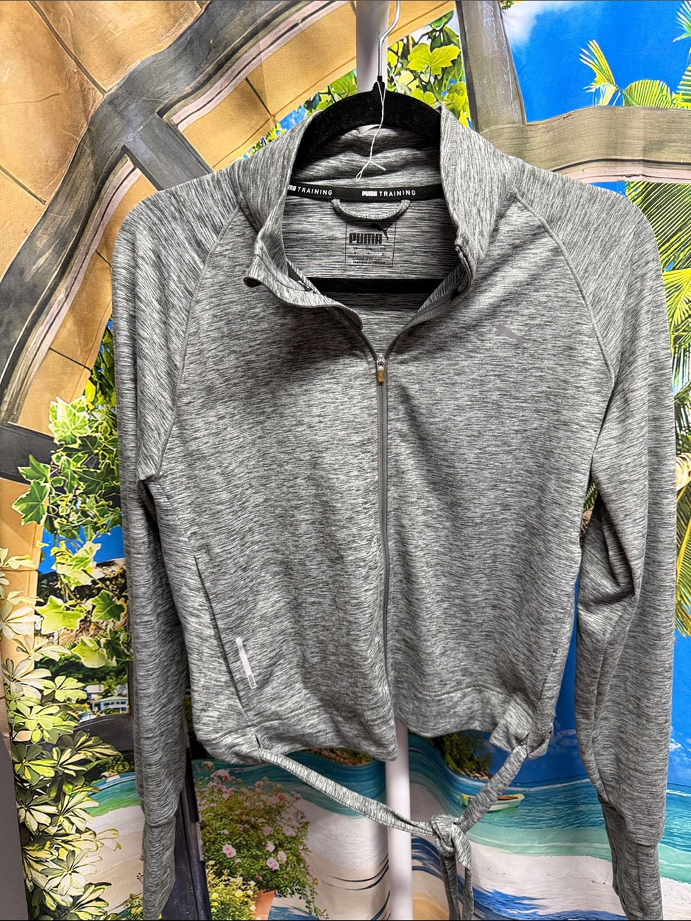 Puma Gray Heather Zip-Front Training Jacket